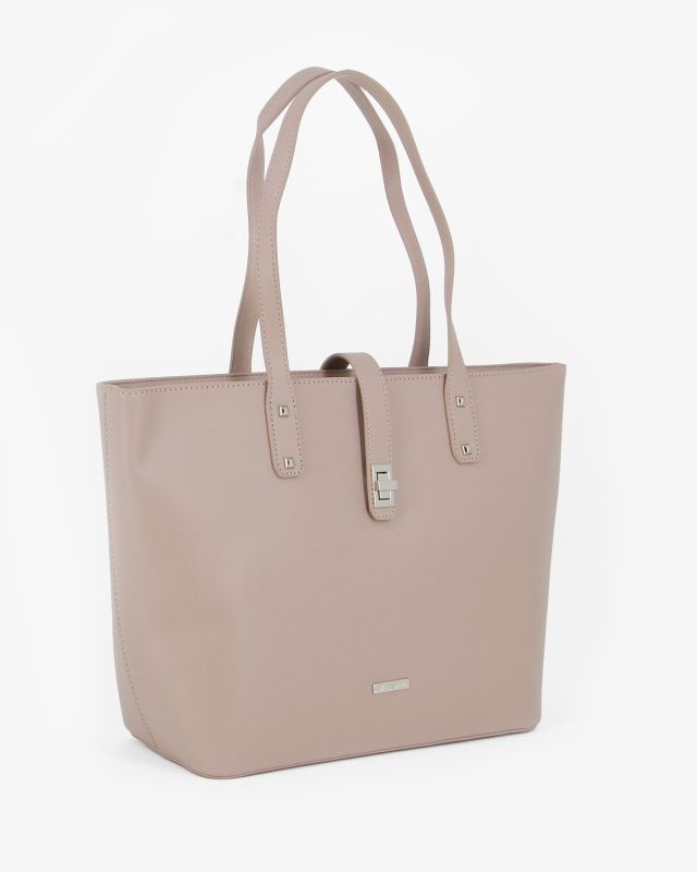 Prodotto: ANNES NICOLE - Borsa shopping tortora con pattina con chiusura a girello