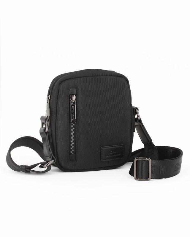 Prodotto: DAVID JONES - Borsello nero con tasca zip frontale e tasca posteriore