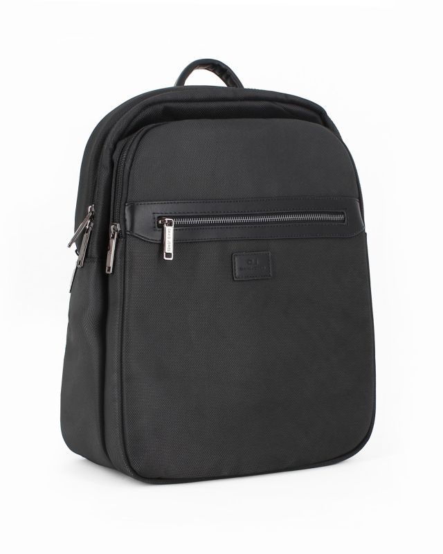 Prodotto: DAVID JONES - Zaino da ufficio nero con due tasche e fascia per aggancio trolley