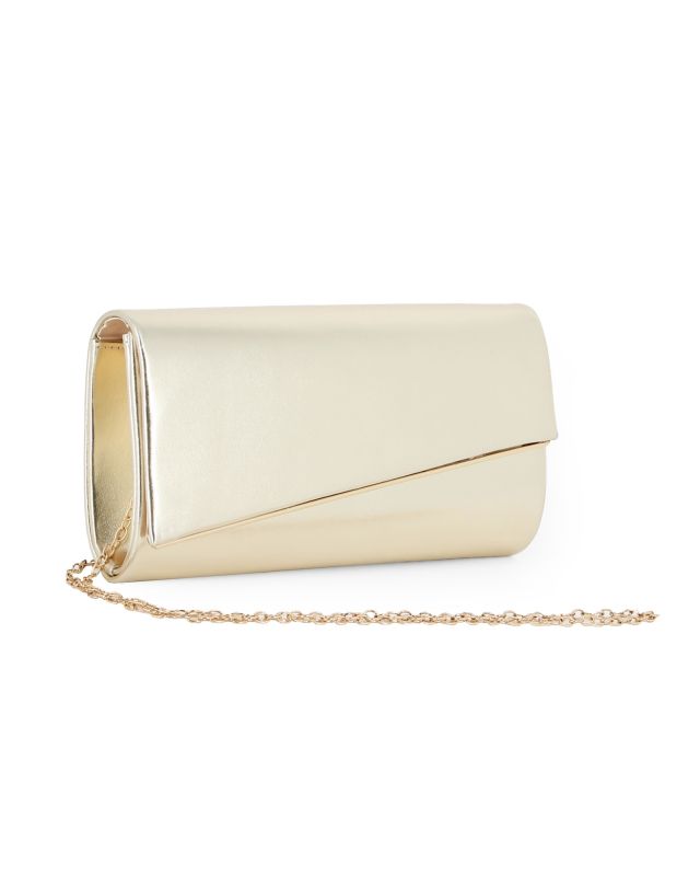 Prodotto: MISS GLOBO - Pochette oro con patta taglio diagonale
