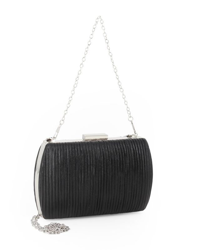 Prodotto: DIVAS - Clutch nera con doppia catenella