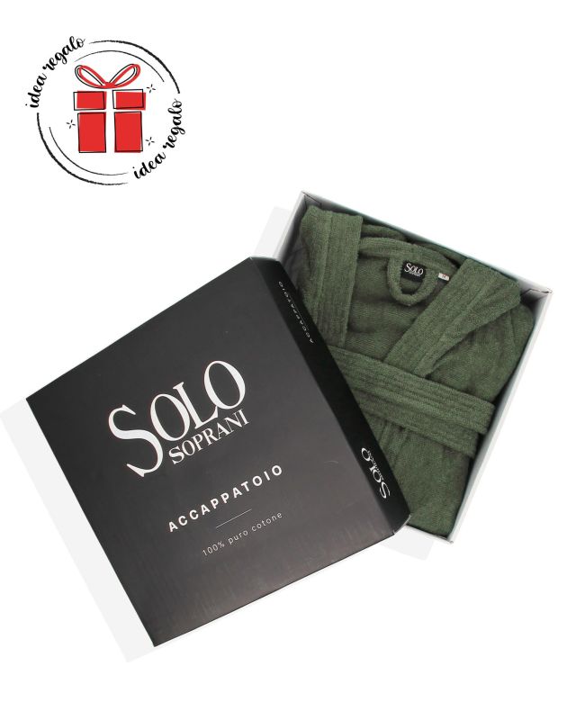 Prodotto: SOLO SOPRANI - Accappatoio unisex con cappuccio verde