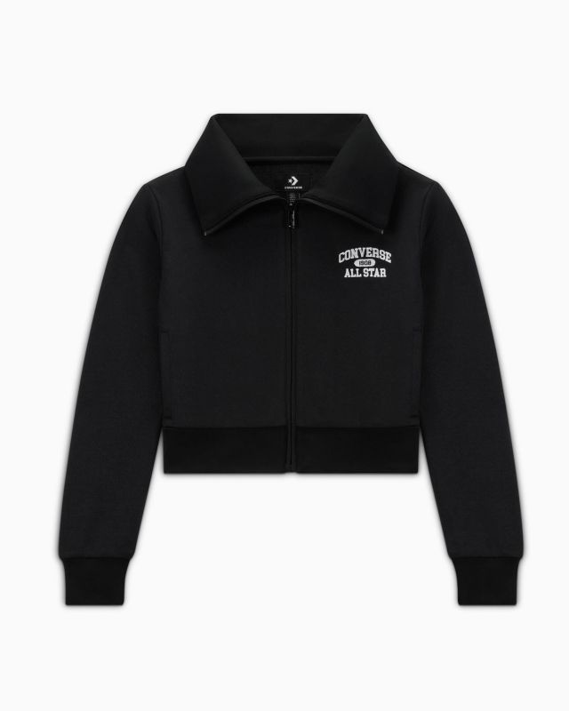 Prodotto: CONVERSE  FELPA CROPPED FULL ZIP NERA DA DONNA  10026778