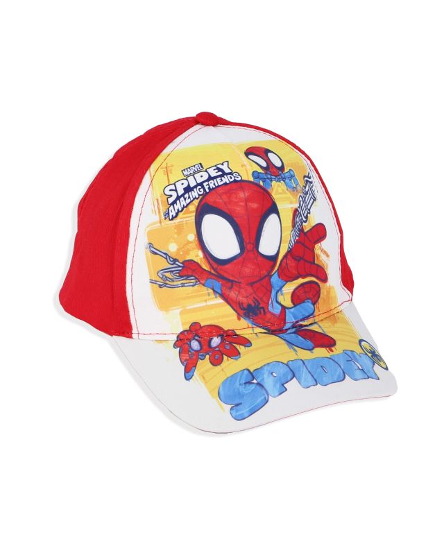 Prodotto: SPIDEY & HIS AMAZING FRIENDS - Cappello baseball bianco e rosso con stampa frontale e chiusura a strappo