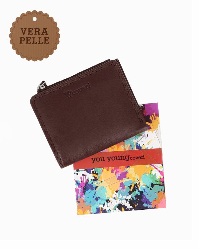 Prodotto: YOU YOUNG COVERI - Portafoglio marrone in VERA PELLE da donna