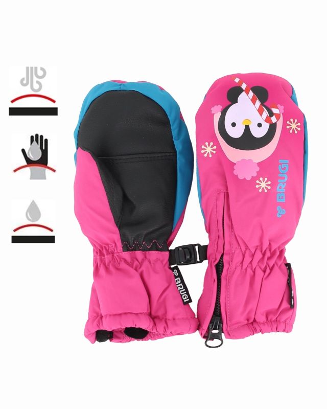 Prodotto: BRUGI - GUANTI DA SCI BAMBINA  ROSA SENZA DITA  PINGUINO FUX- YU4B