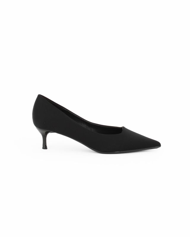 Prodotto: MISS GLOBO - Décolleté nera in lycra con sottopiede in VERA PELLE memory foam, tacco 4,5CM