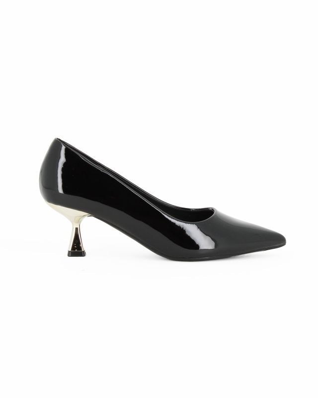 Prodotto: MISS GLOBO - Décolleté nera in vernice con sottopiede in VERA PELLE memory foam, tacco 6CM
