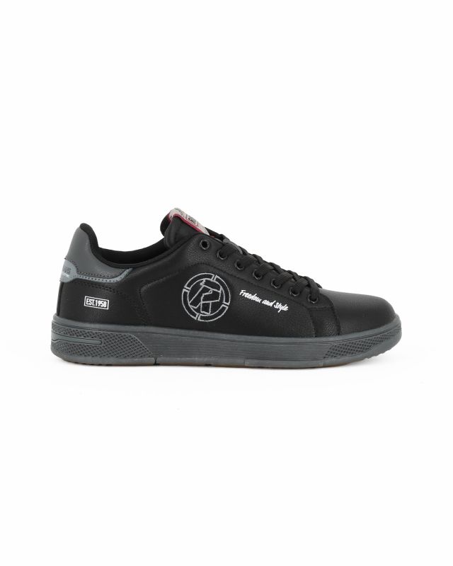 Prodotto: RIFLE - Scarpa nera da uomo con lacci e logo laterale