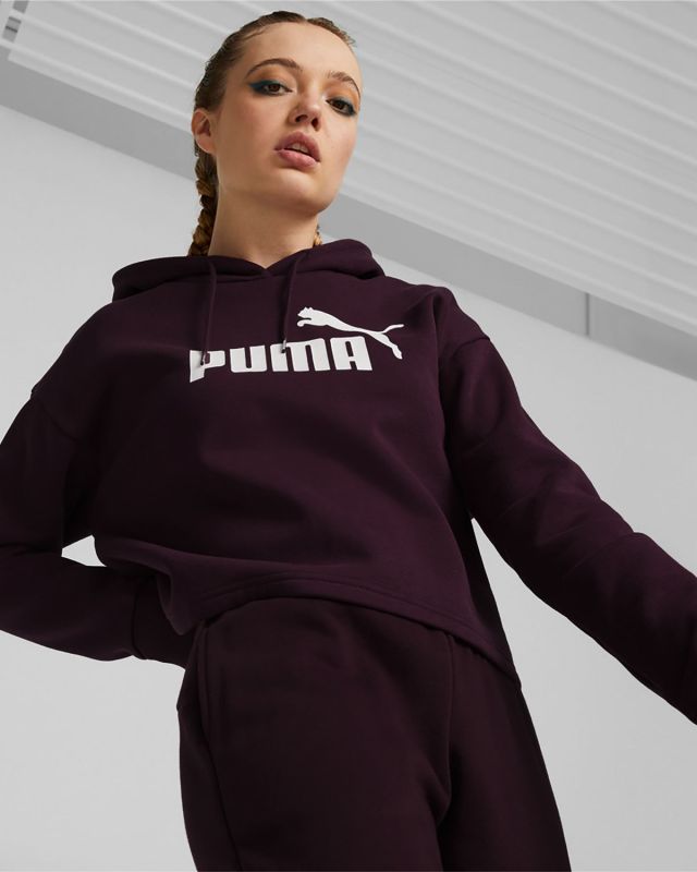 Prodotto: PUMA - FELPA CON CAPPUCCIO VIOLA ESSENTIAL CROPPED LOGO DA DONNA, 586869-46