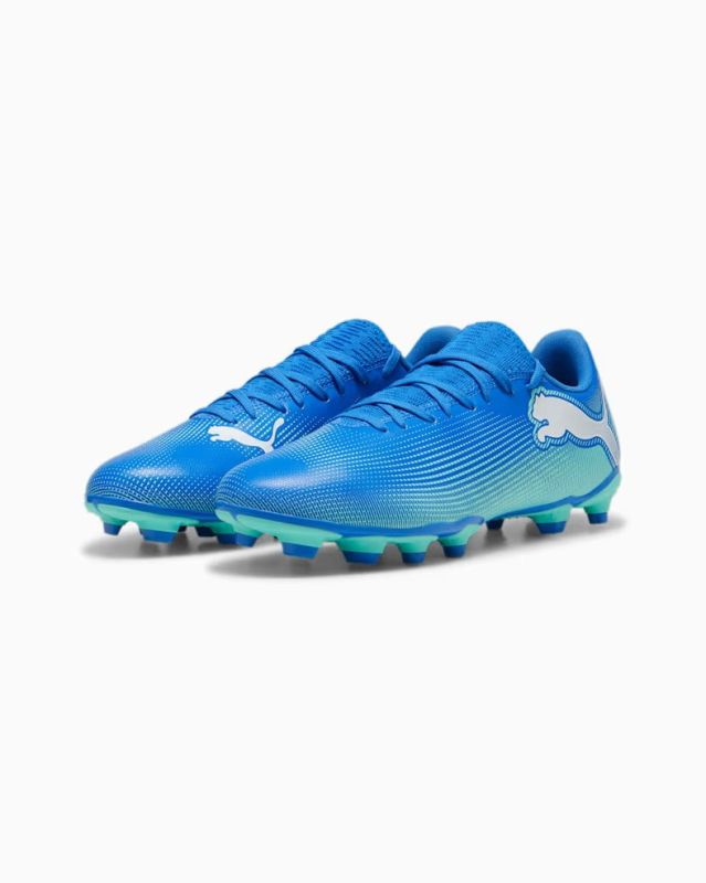 Prodotto: PUMA - SCARPA DA CALCIO UOMO BLU, BIANCA E VERDE FUTURE 7 PLAY FG/AG  107939-01