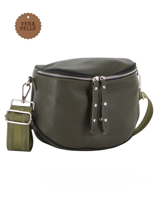 Prodotto: NARDINI - Marsupio verde da donna in VERA PELLE - MADE IN ITALY