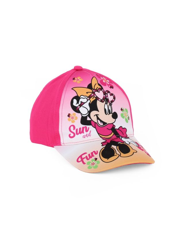 Prodotto: MINNIE - Cappello baseball fucsia con stampa frontale e chiusura a strappo