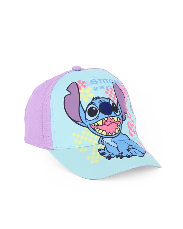 Prodotto: LILO & STITCH - Cappello baseball celeste e lilla con stampa frontale e chiusura a strappo