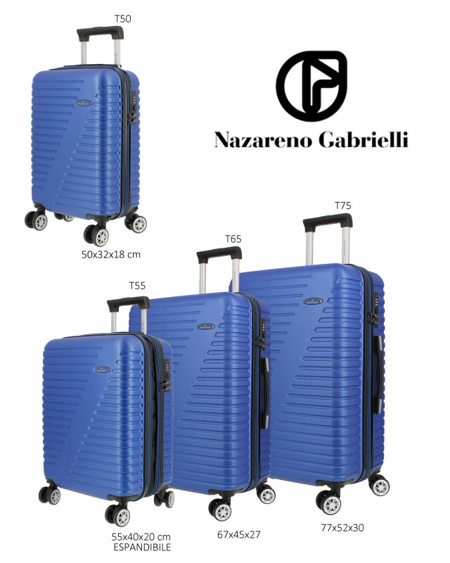 Prodotto: NAZARENO GABRIELLI - TROLLEY BLU IN ABS 4 RUOTE