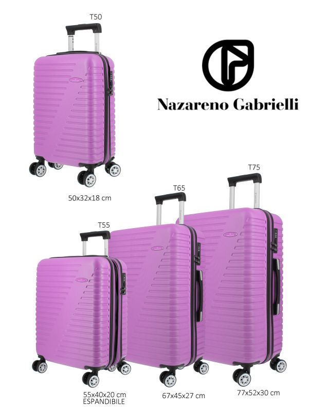 Prodotto: NAZARENO GABRIELLI - TROLLEY LILLA IN ABS 4 RUOTE