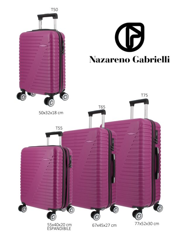 Prodotto: NAZARENO GABRIELLI - TROLLEY VIOLA IN ABS 4 RUOTE