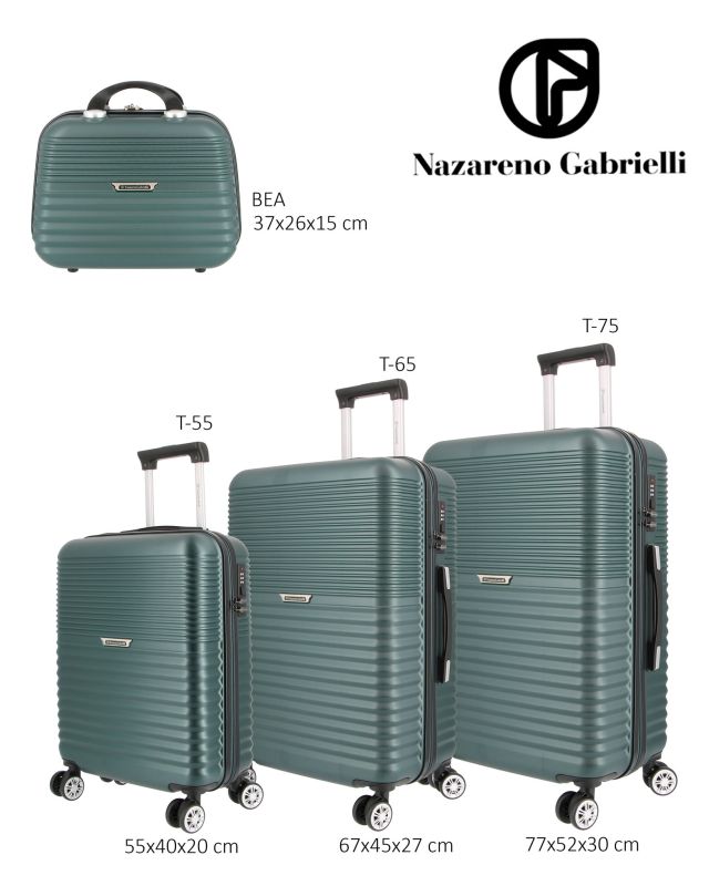 Prodotto: NAZARENO GABRIELLI - TROLLEY VERDE IN ABS 4 RUOTE