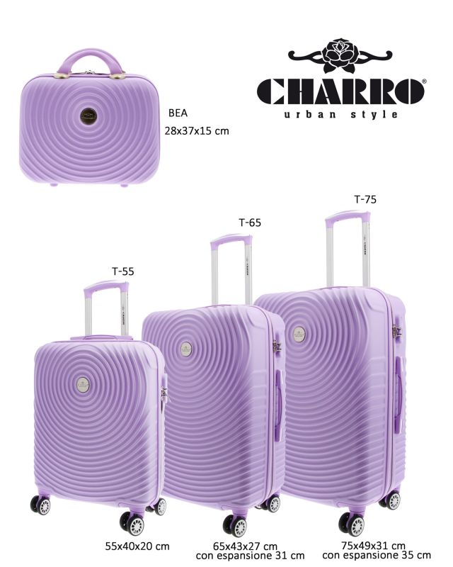 Prodotto: CHARRO - TROLLEY LILLA 4 RUOTE IN ABS