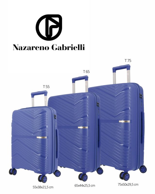 Prodotto: NAZARENO GABRIELLI - TROLLEY BLU IN ABS 4 RUOTE