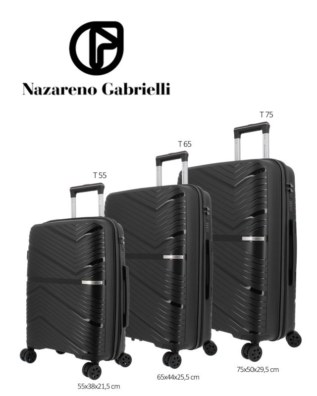Prodotto: NAZARENO GABRIELLI - TROLLEY NERO IN ABS 4 RUOTE