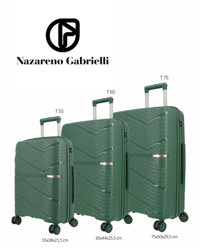 Prodotto: NAZARENO GABRIELLI - TROLLEY VERDE IN ABS 4 RUOTE