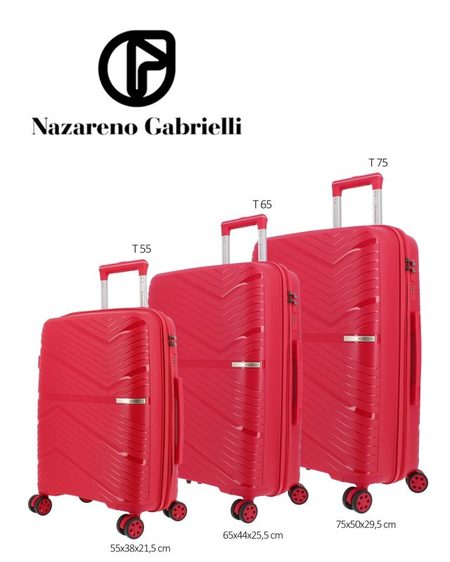 Prodotto: NAZARENO GABRIELLI - TROLLEY ROSSO IN ABS 4 RUOTE