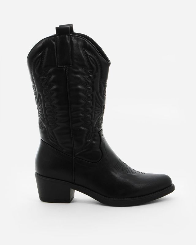 Prodotto: ZOE - Stivale texano nero con zip laterale, tacco 5CM