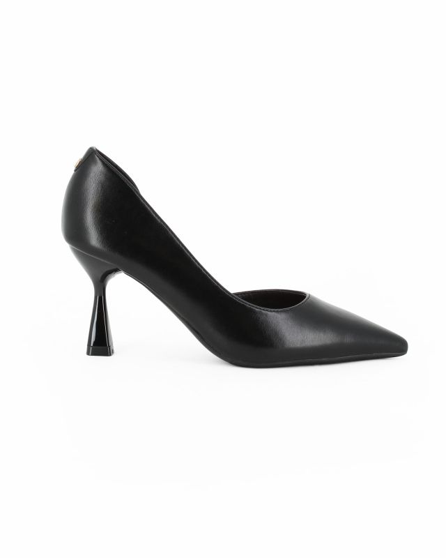 Prodotto: MISS GLOBO - Décolleté nera con sottopiede in VERA PELLE e scollo laterale, tacco 7,5CM