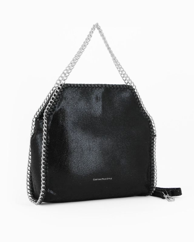 Prodotto: CORTINA POLO STYLE - Borsa a mano nera, tracolla removibile
