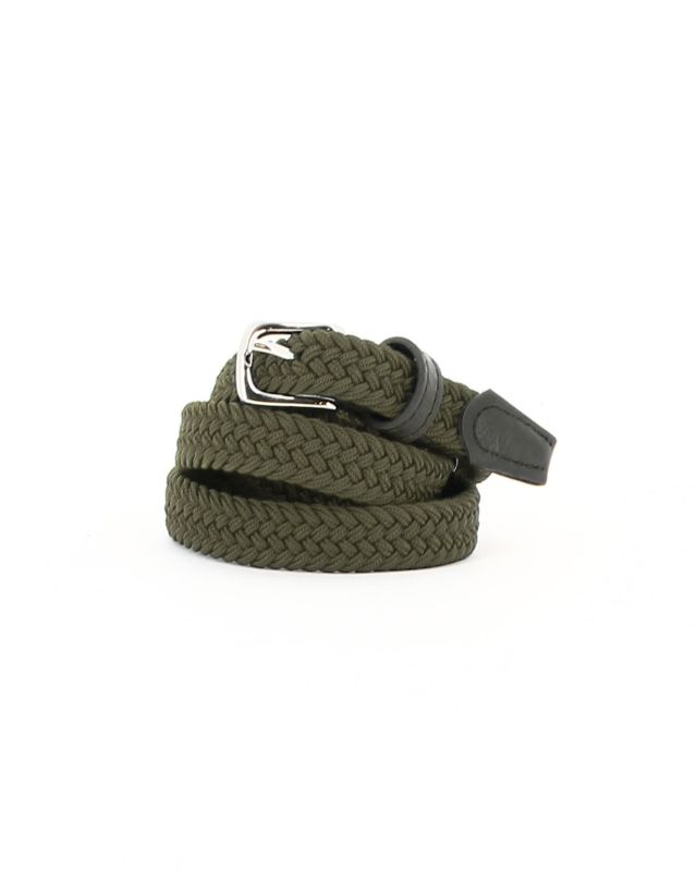 Prodotto: NAZARENO GABRIELLI - Cinta verde militare da donna, intrecciata ed elasticizzata
