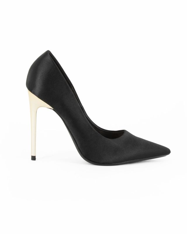 Prodotto: MISS GLOBO - Décolleté nera in raso, tacco 10,5CM