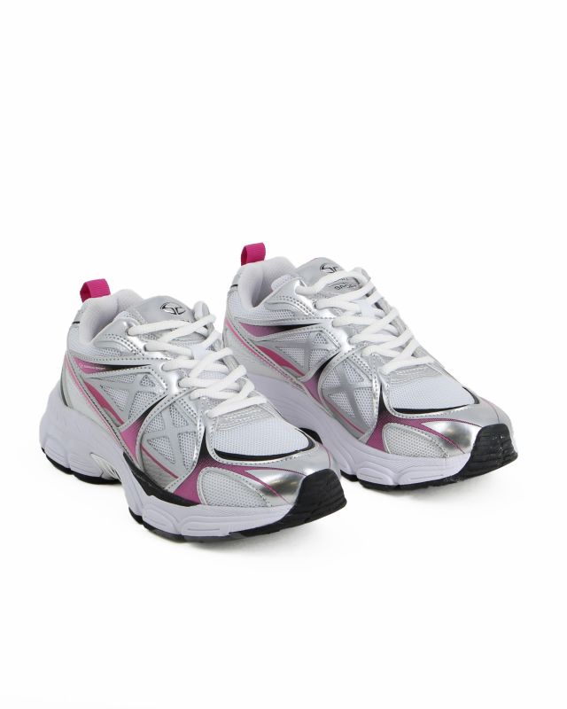 Prodotto: SOPRANI SPORT - Sneakers bianca con lacci e dettagli fucsia
