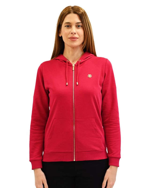 Prodotto: KEY UP - FELPA MAGENTA FULL ZIP DA DONNA