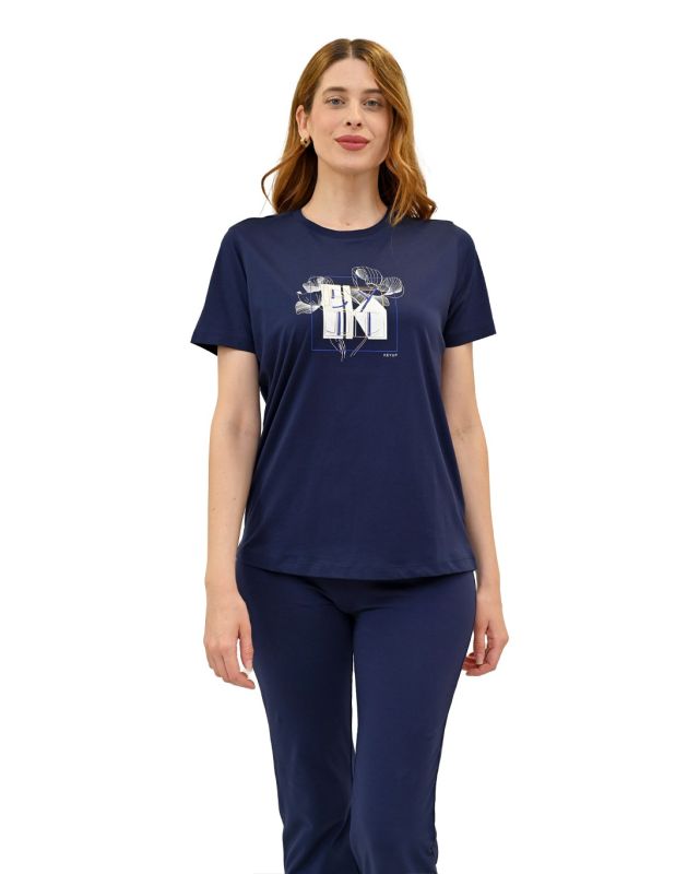 Prodotto: KEY UP - T-SHIRT MEZZA MANICA DONNA BLU  - 5S882/1265