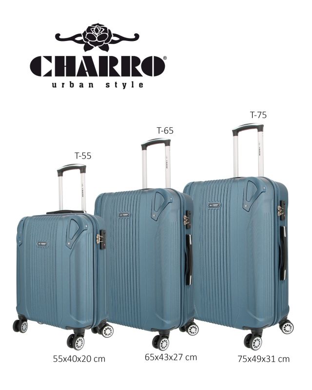 Prodotto: CHARRO - TROLLEY PETROLIO IN ABS 4 RUOTE