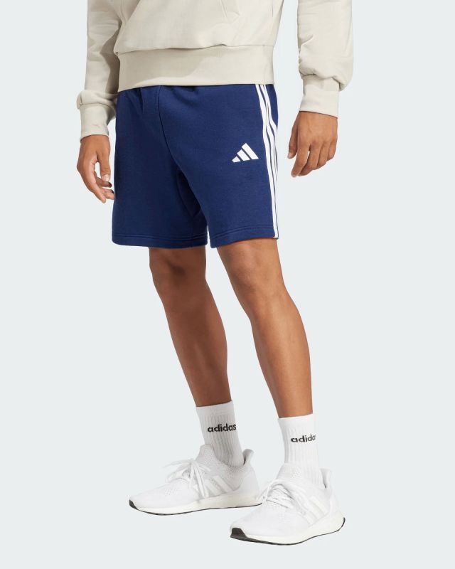 Prodotto: ADIDAS - PANTALONCINO UOMO BLU CON 3 BANDE BIANCHE FRENCH TERRY - JE6417