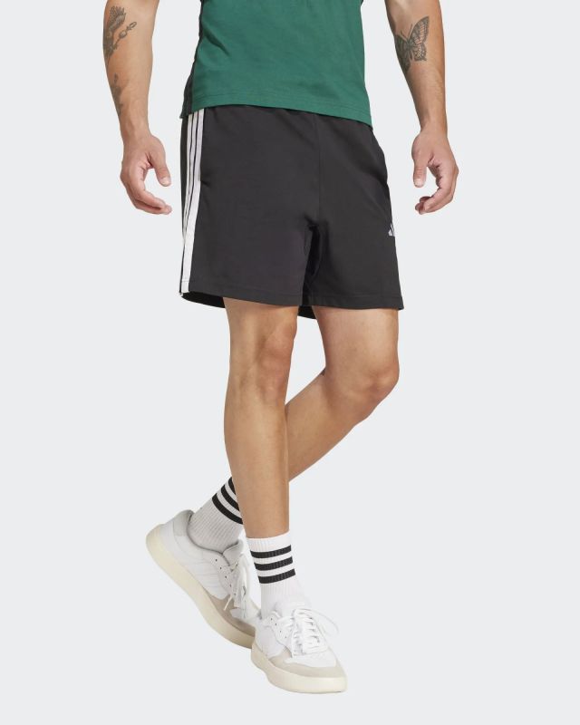 Prodotto: ADIDAS - PANTALONCINO UOMO NERO CON BANDE BIANCHE SINGLE JERSEY 7 POLLICI - JD1891