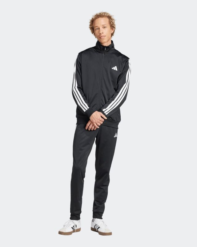 Prodotto: ADIDAS -  TUTA UOMO NERA CON 3 BANDE BIANCHE ESSENTIALS 3-STRIPES -JI8858