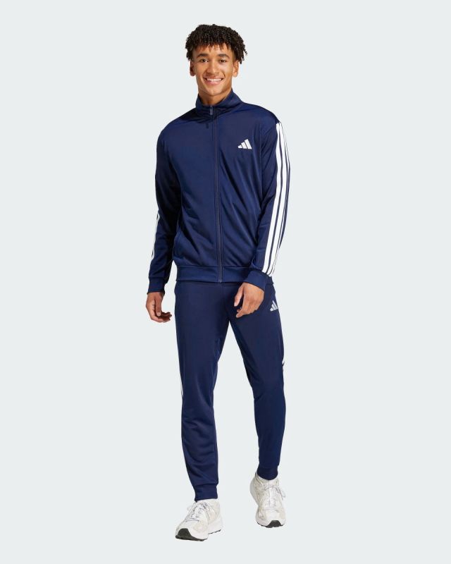 Prodotto: ADIDAS -  TUTA UOMO BLU SCURO CON 3 BANDE BIANCHE ESSENTIALS 3-STRIPES -JI8859