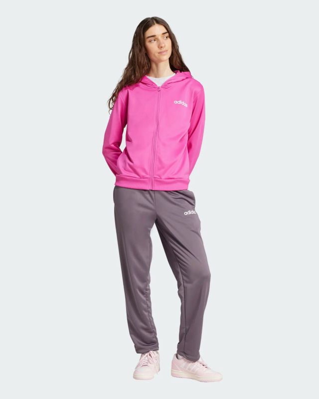 Prodotto: ADIDAS - TUTA COMPLETA FUXIA E GRIGIA LINEAR TS DA DONNA - JD2699