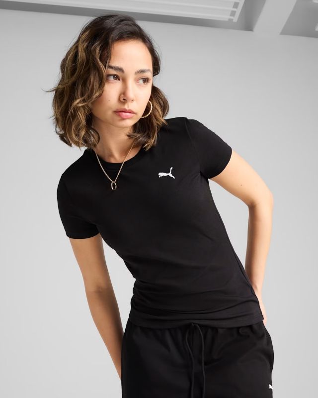 Prodotto: PUMA - T-SHIRT NERA WARDROBE ESS SLIM TEE DA DONNA - 629742-01