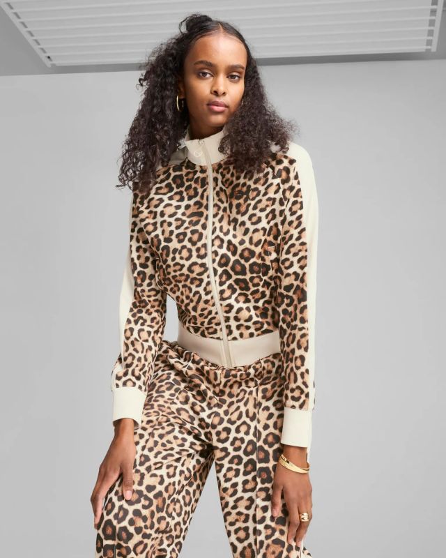 Prodotto: PUMA - FELPA LEOPARD T7 LUXE AOP SHORT TRACK CON BANDE BEIGE DA DONNA , 632342-87
