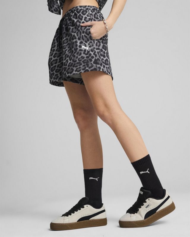 Prodotto: PUMA -SHORT NERO E GRIGIO LEO LUXE A-LINE AOP 3"  DA DONNA,  632341-01