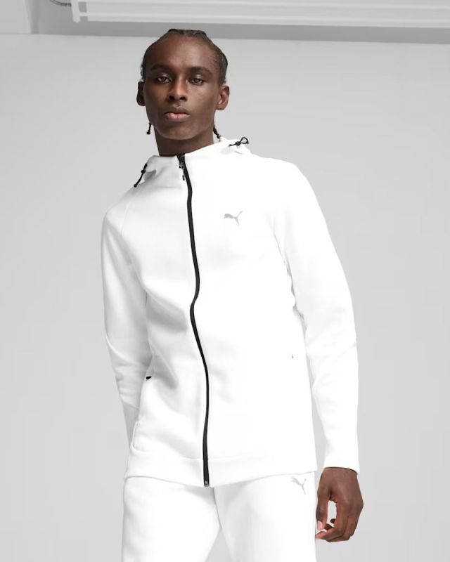 Prodotto: PUMA - FELPA TECH EVOSTRIPE BIANCA CON CAPPUCCIO DA UOMO 684613-02