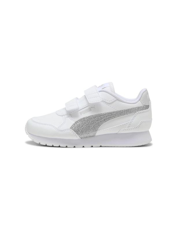 Prodotto: PUMA ST RUNNER V4 SL GLITTER V TD - Sneakers bianca e argento glitter, numerata 20/27  - 401592-01