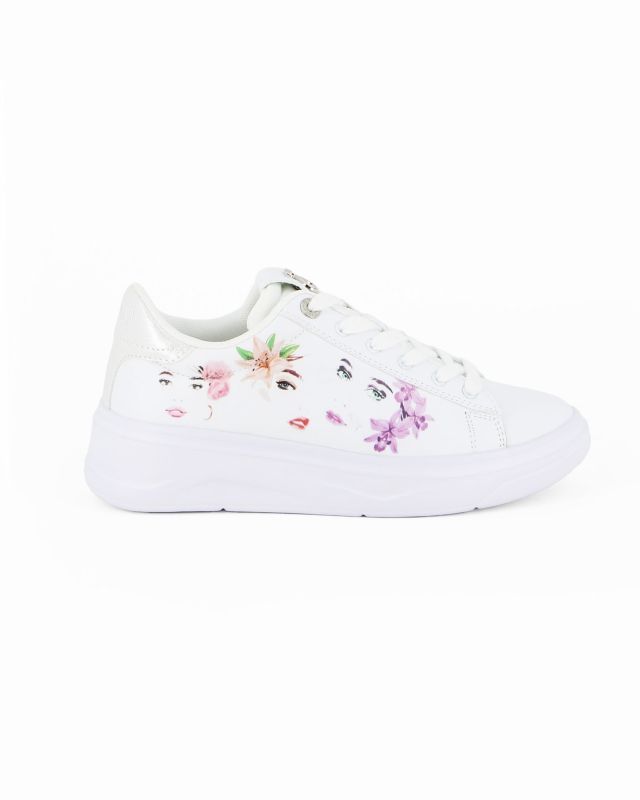 Prodotto: SOLO SOPRANI COUTURE - Sneakers bianca con stampe colorate e lacci