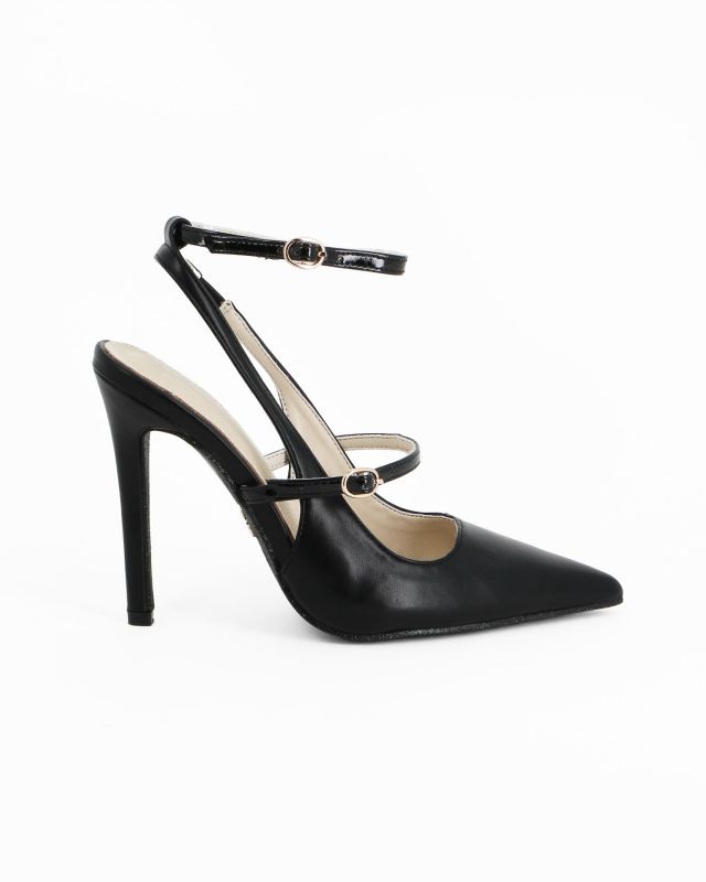 Prodotto: SOLO SOPRANI COUTURE - Décolleté slingback nera con doppio cinturino frontale, tacco 10,5CM