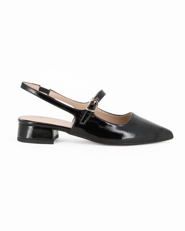 Prodotto: MISS GLOBO - Slingback nera naplak con cinturino superiore, tacco 2,5CM - MADE IN ITALY