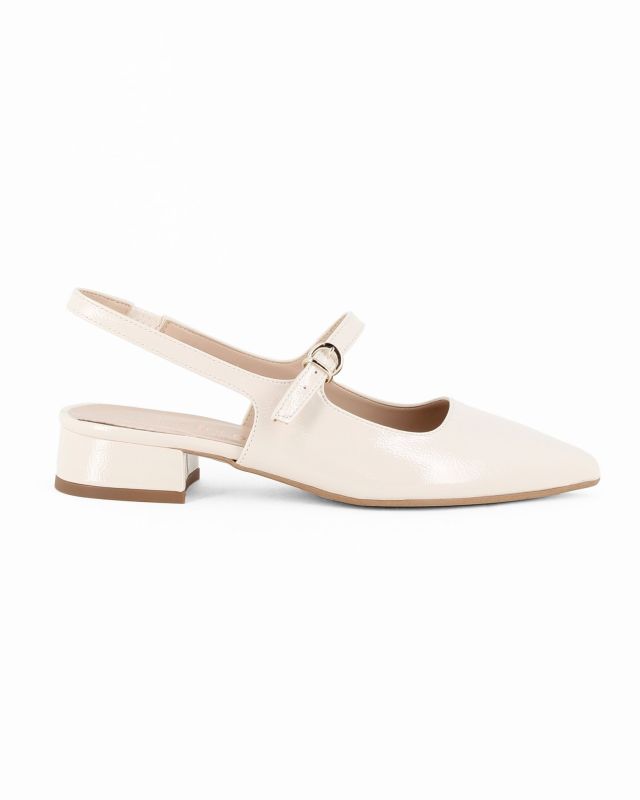 Prodotto: MISS GLOBO - Slingback color burro naplak con cinturino superiore, tacco 2,5CM - MADE IN ITALY